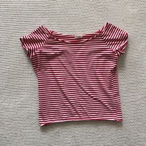 Brandy Melville Striped Off-The-Shoulder Top